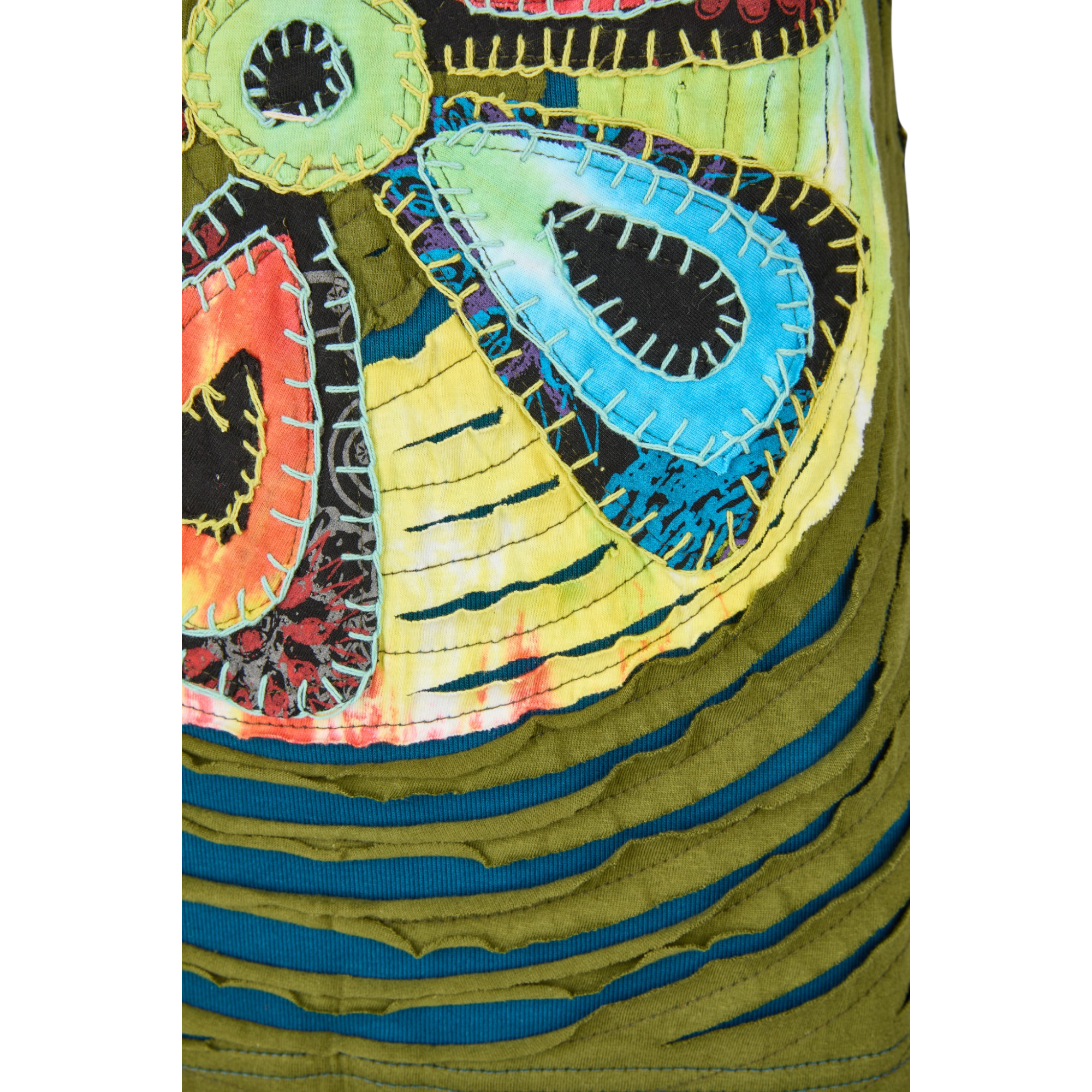 Baumwoll Hippie Mandala Tanktop mit Cutwork grün 4 Baumwoll Hippie Mandala Tanktop mit Cutwork grün 4