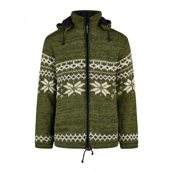 THC Schafwollstrickjacke Norweger grün 607 - Thumbnail Image 1