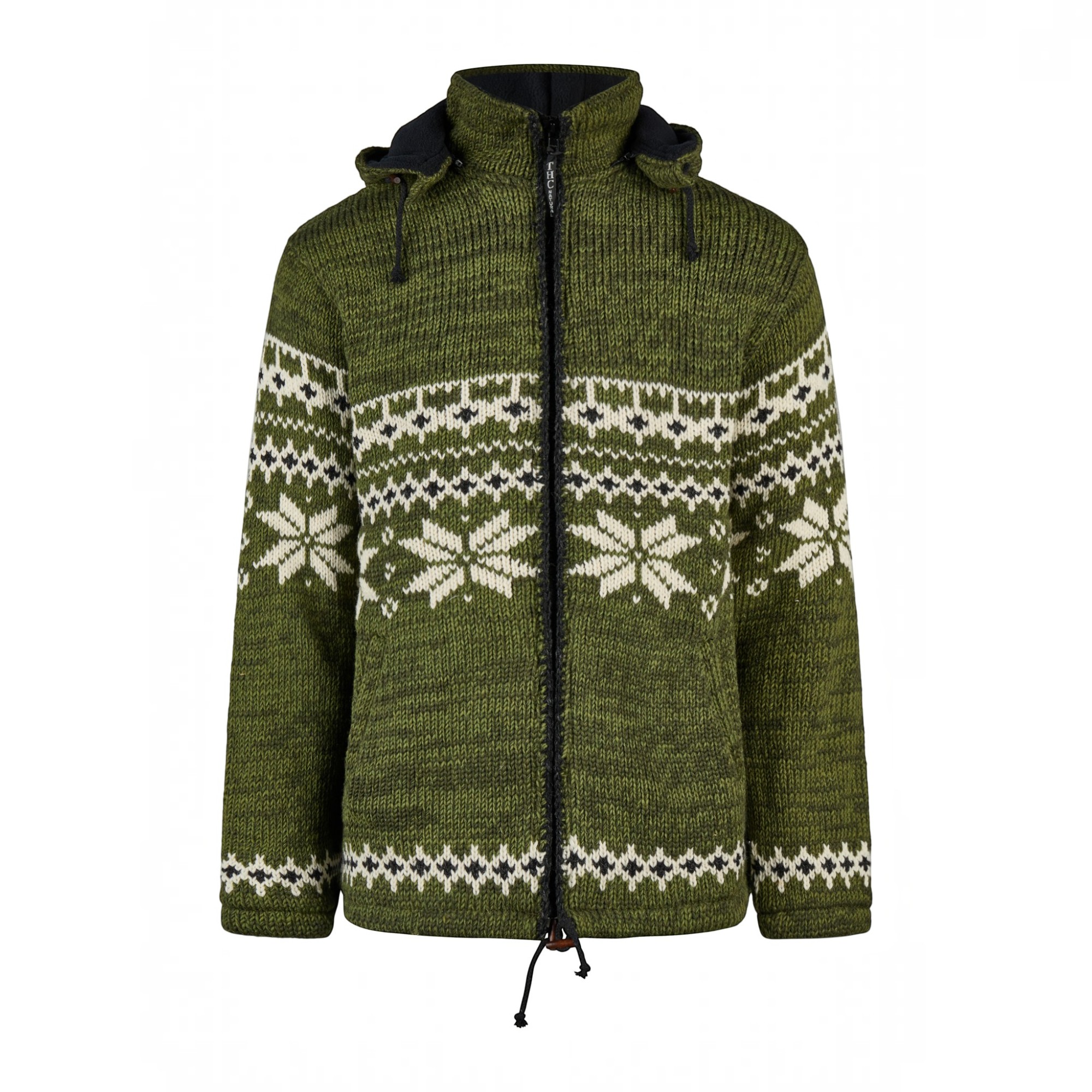 THC Schafwollstrickjacke Norweger grün 607 – Bild 1