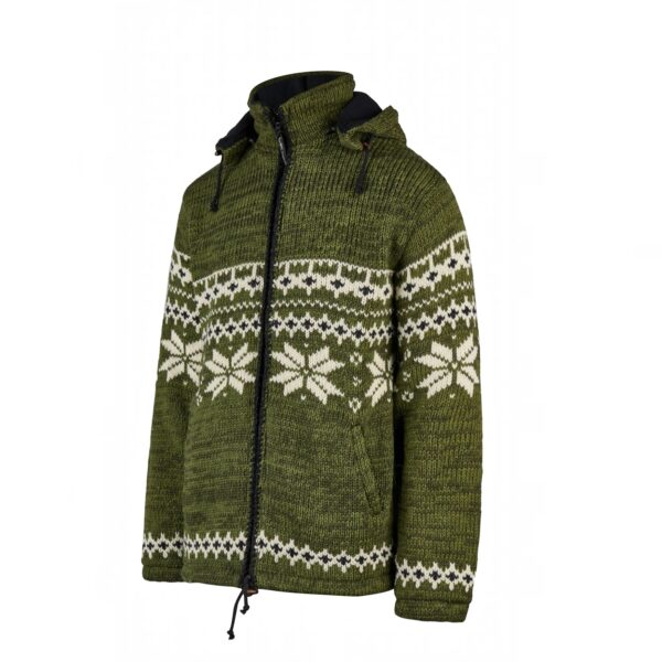 THC Schafwollstrickjacke Norweger grün 607 - Thumbnail Image 2