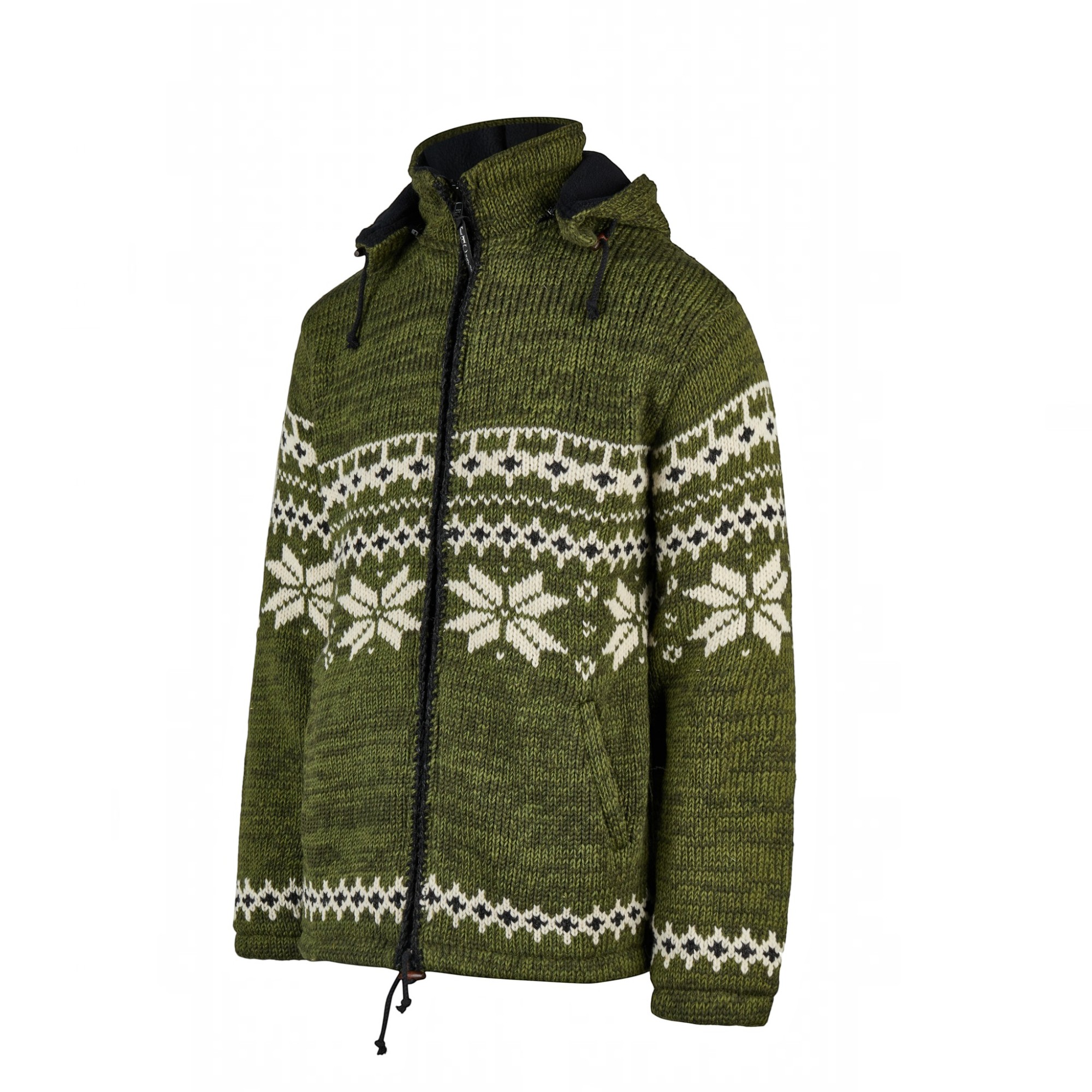 THC Schafwollstrickjacke Norweger grün 607 – Bild 2