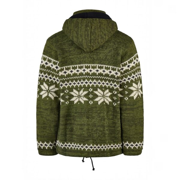 THC Schafwollstrickjacke Norweger grün 607 - Thumbnail Image 3