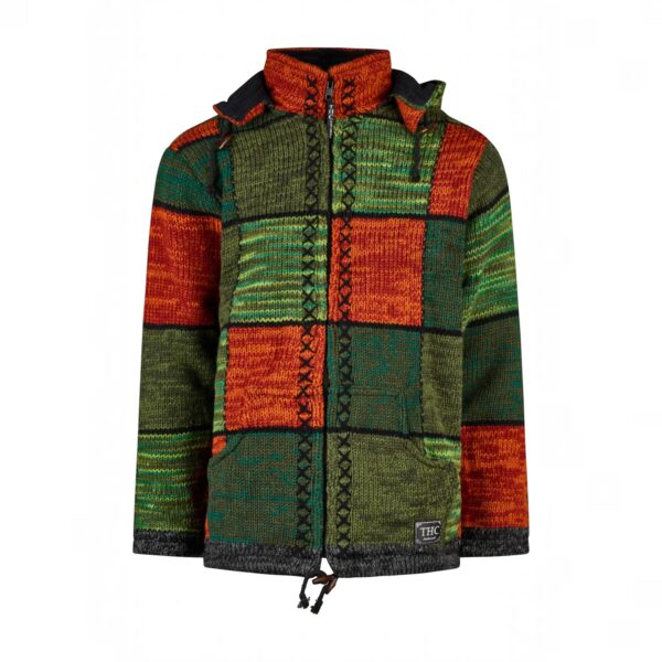 THC Strickjacke 804 Grüne Quadrate - Thumbnail Image 1