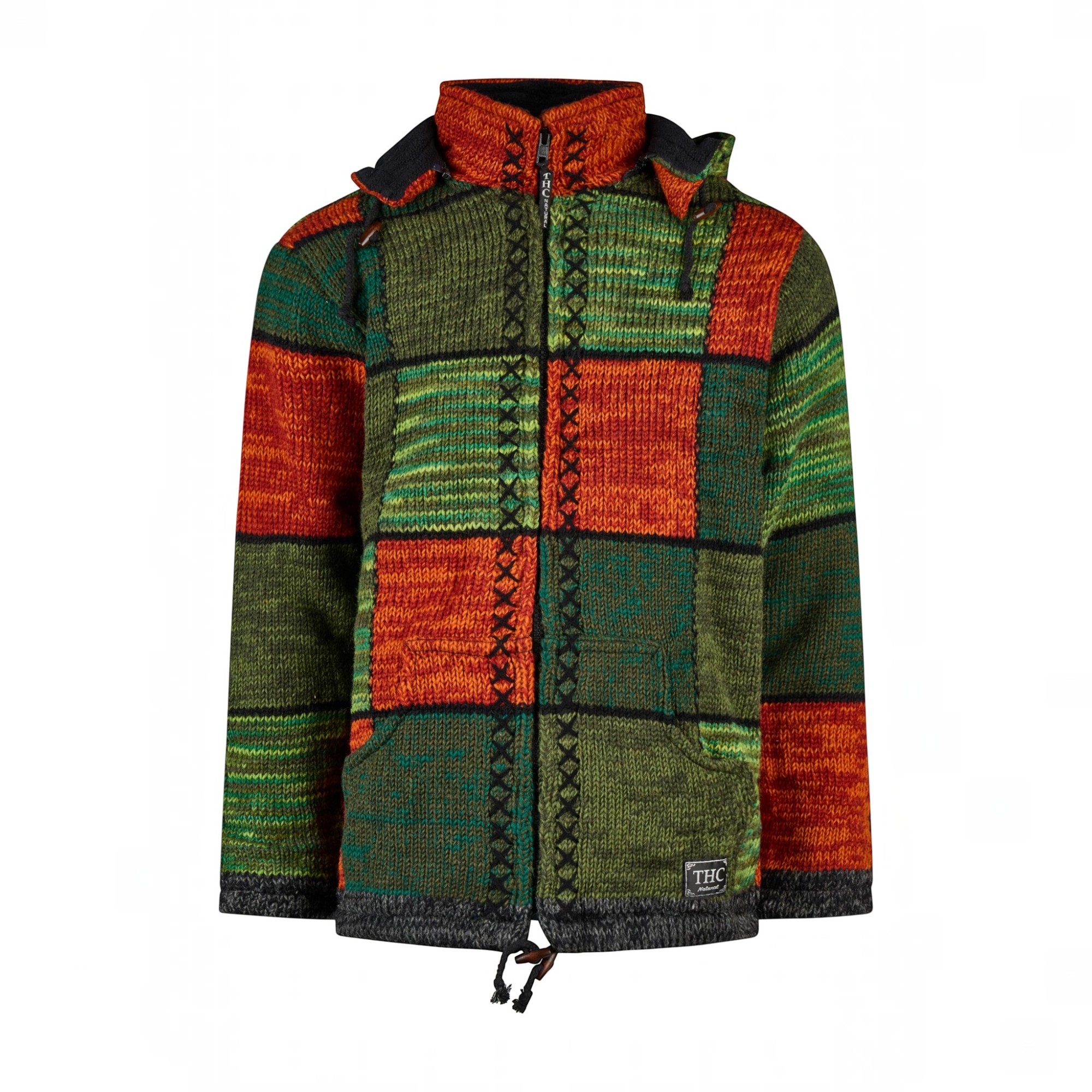 THC Strickjacke 804 Grüne Quadrate – Bild 1