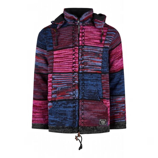 THC Strickjacke 805 lila Quadrate - Thumbnail Image 1