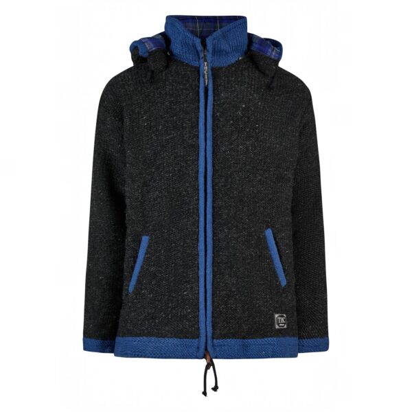 THC Strickjacke 808 Baumwollfutter anthrazit blau - Thumbnail Image 1