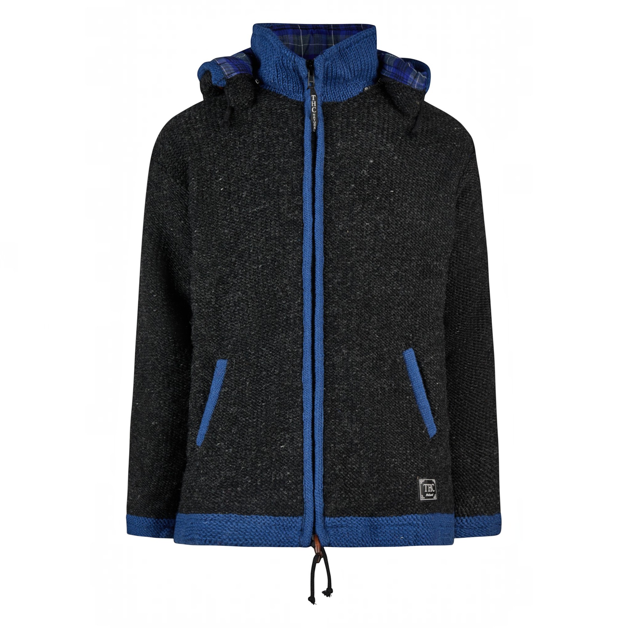 THC Strickjacke 808 Baumwollfutter anthrazit blau – Bild 1